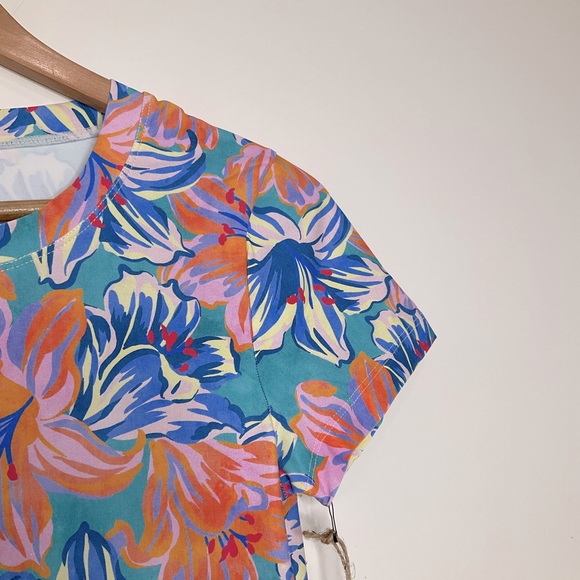 Stone Fox Mini Dress Women’s Size Small Swim Bambi Baby Tee Dress Tropical Lily - Picture 4 of 9